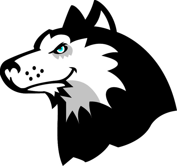 Husky head team mascot vinyl sports sticker. Make it your own! Husky Head1